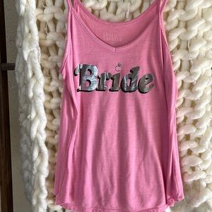 pink bride tank top